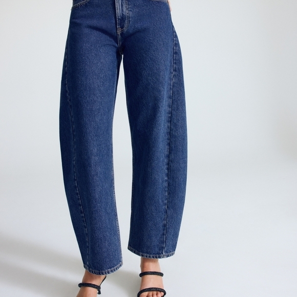 Abercrombie & Fitch Dark Blue Barrel Jeans - Picture 3 of 3